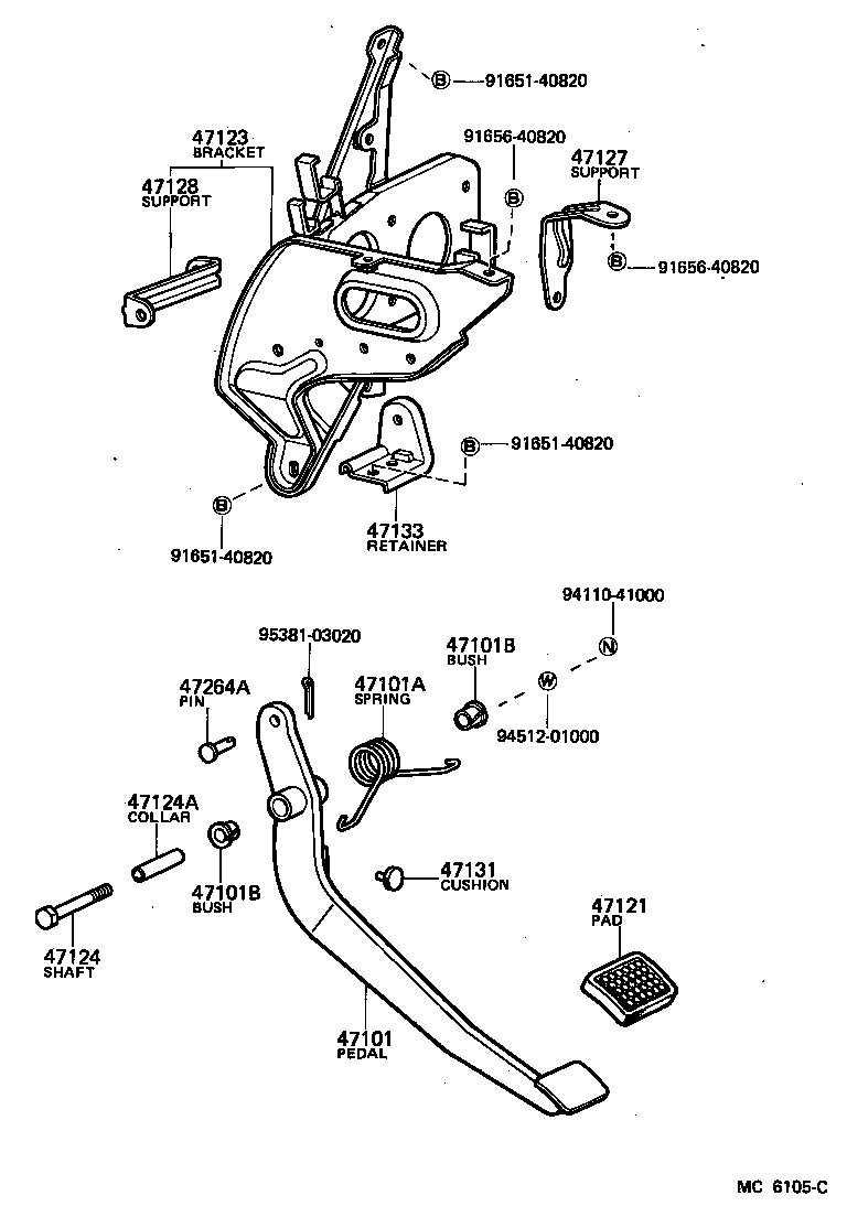 55160-95022 BRACKET, BRAKE PEDAL product image