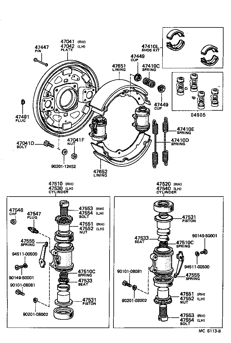 04905-25020 CUP KIT, FRONT WHEEL CYLINDER product image