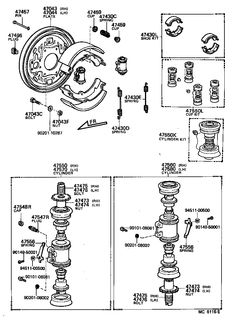 04495-25020 SHOE KIT, REAR BRAKE product image