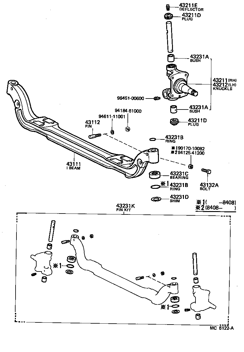 43111-25030 I BEAM, FRONT AXLE product image