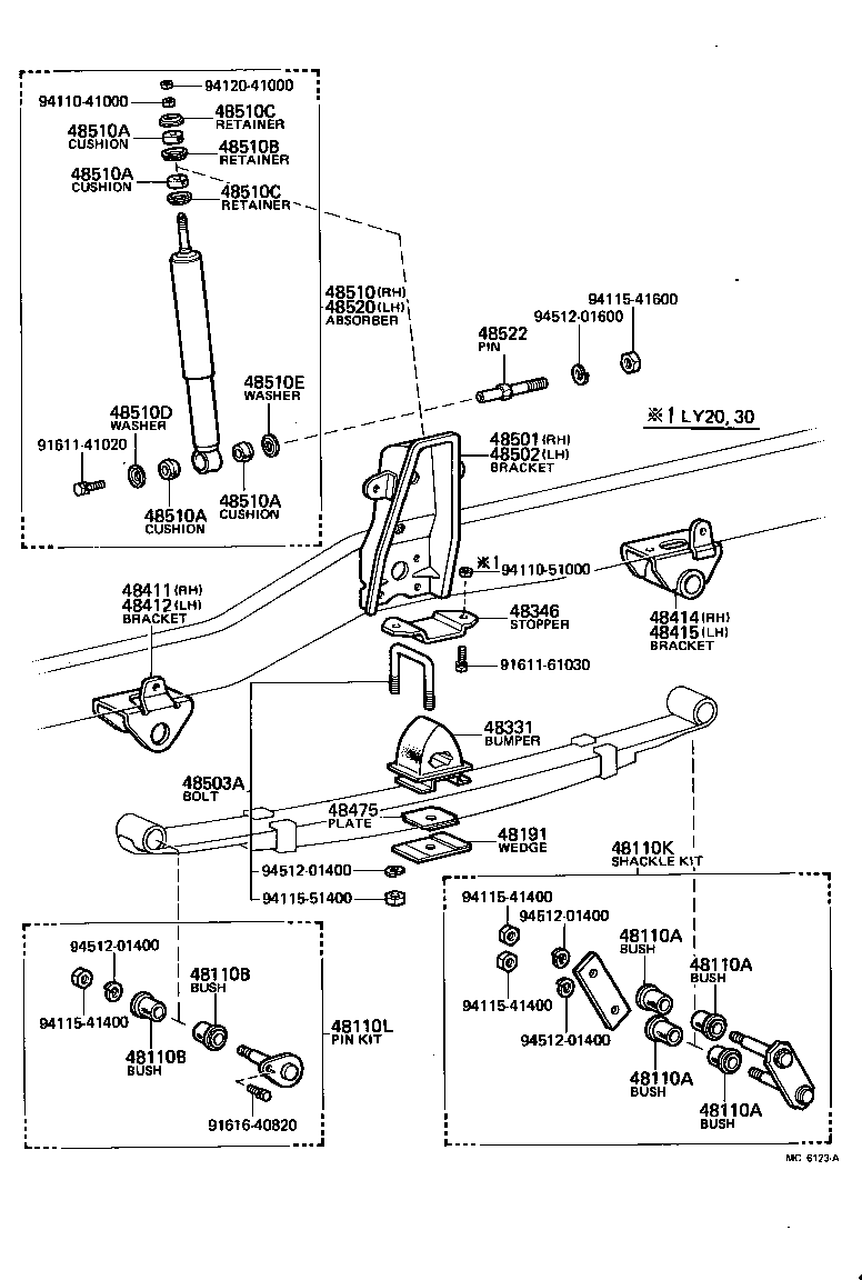 04482-25011 PIN KIT, FRONT SPRING product image