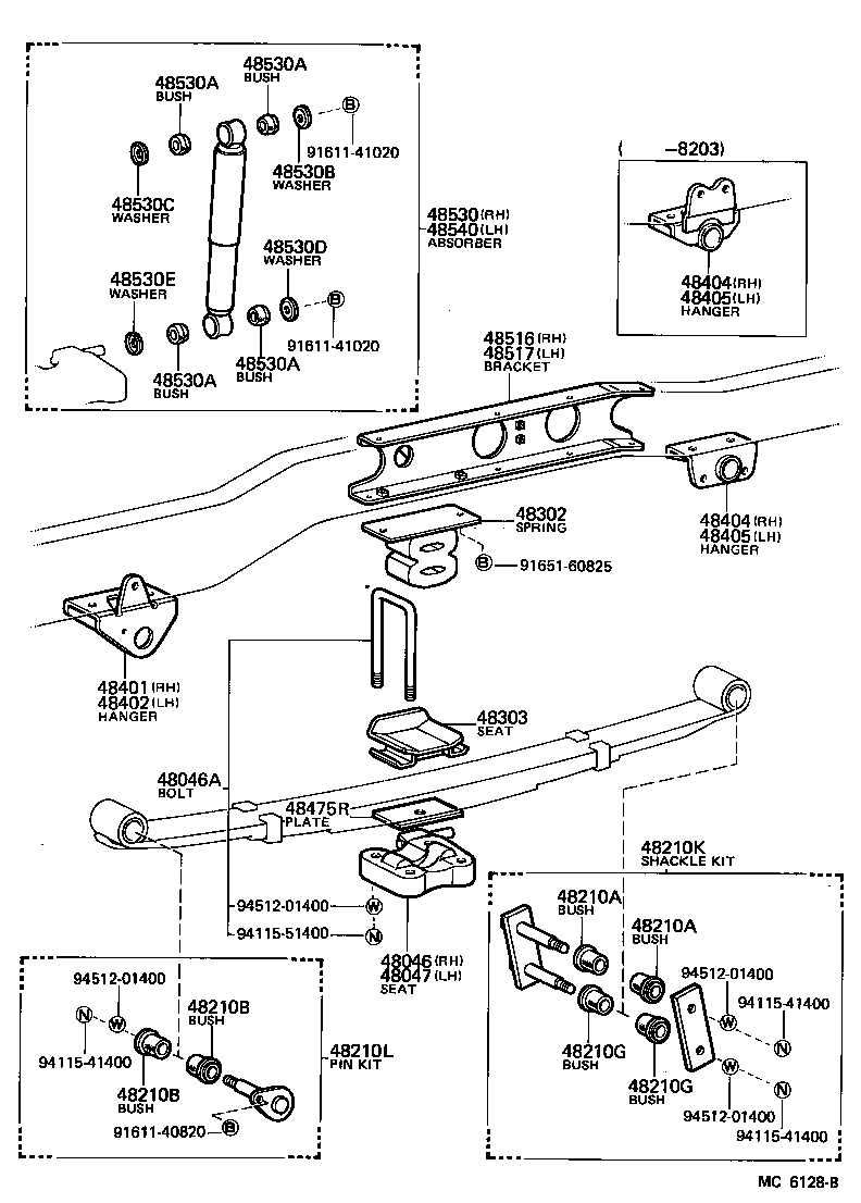 48505-36020 BRACKET, REAR SHOCK ABSORBER, UPPER RH product image