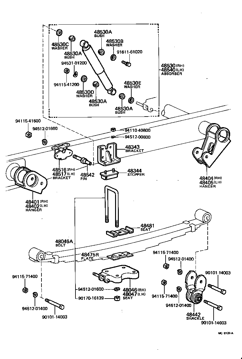 48516-36020 BRACKET, REAR SHOCK ABSORBER, UPPER RH product image