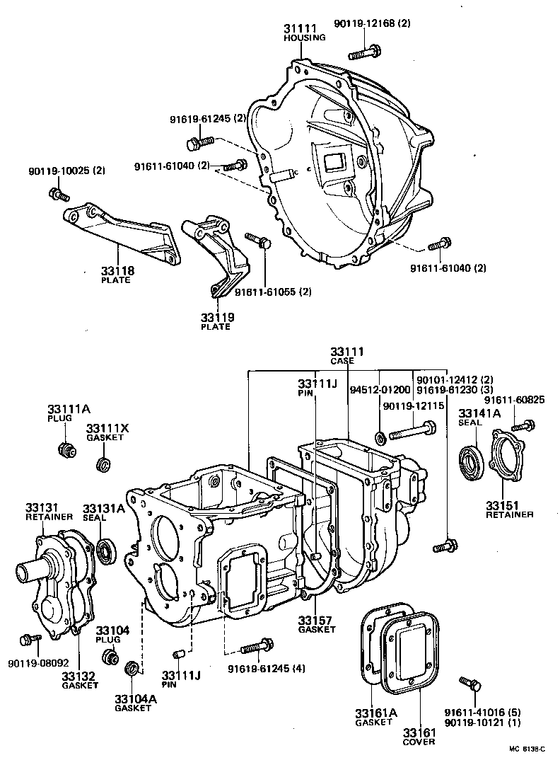 33131-36023 RETAINER, BEARING, FRONT(MTM) product image
