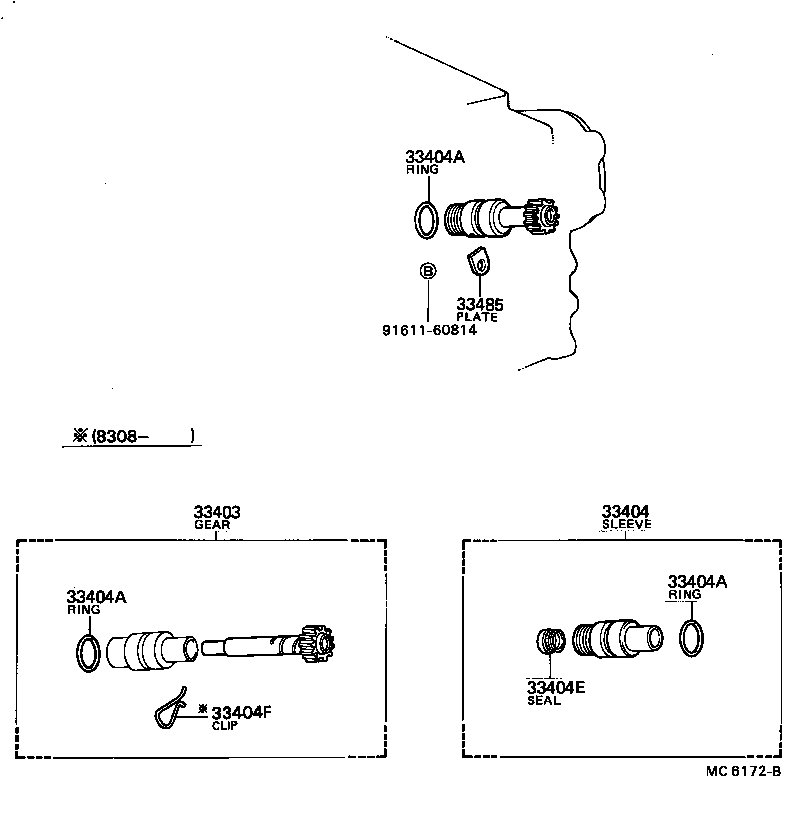 33403-39165 GEAR SUB-ASSY, SPEEDOMETER DRIVEN (MTM) product image