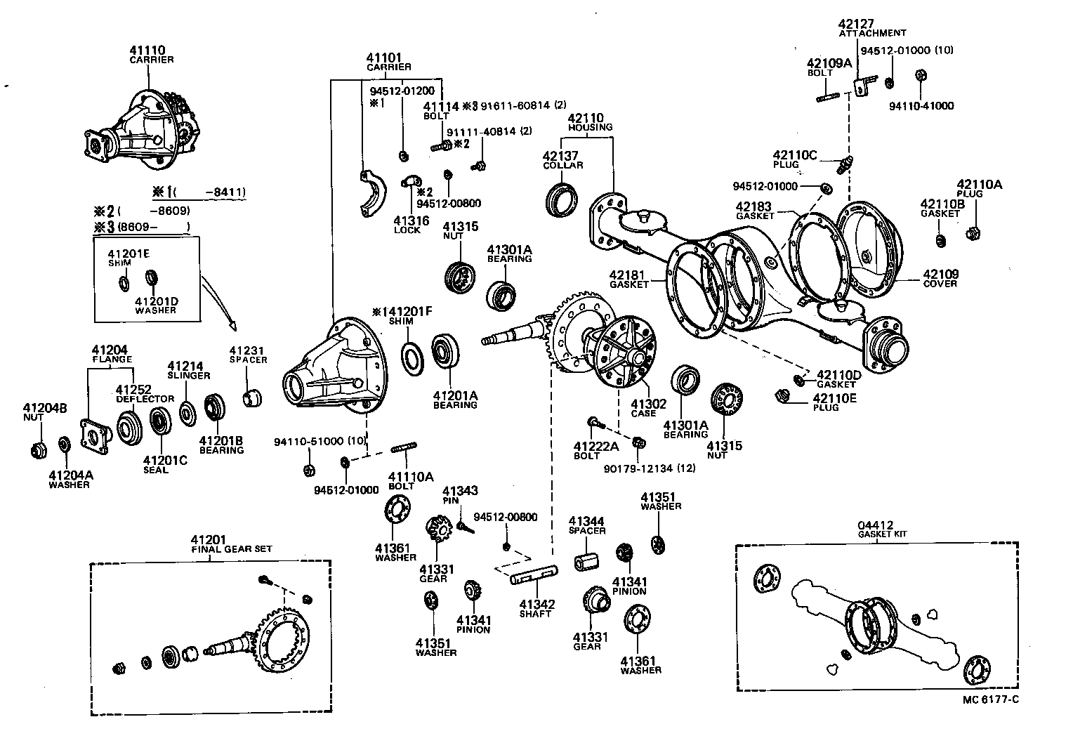 90116-10082 BOLT, NO.1 (FOR REAR DIFFERENTIAL CARRIER SET) product image