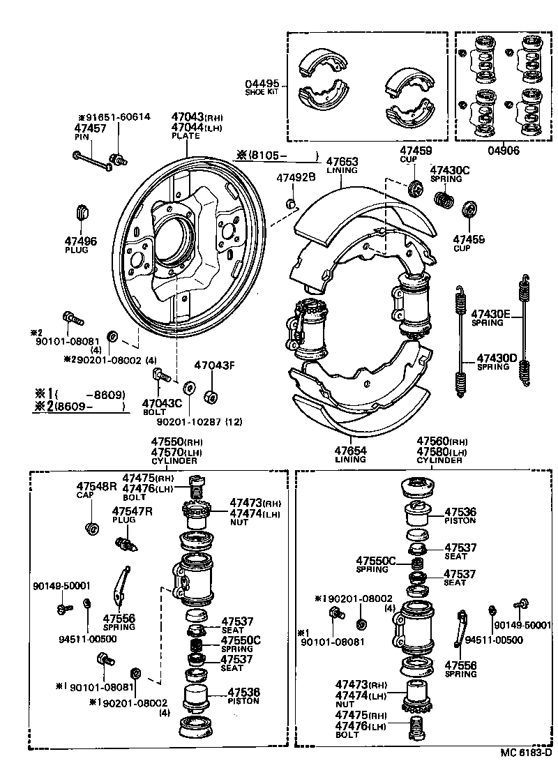 04474-25030 CYLINDER KIT, REAR WHEEL product image