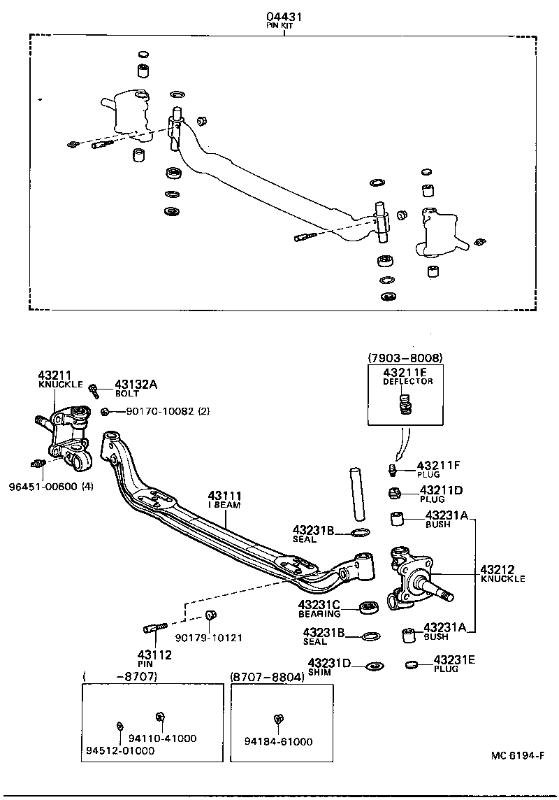 43202-25010 KNUCKLE, STEERING, LH product image