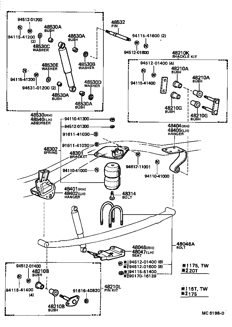 90118-16178 BOLT, U(FOR REAR SPRING) product image
