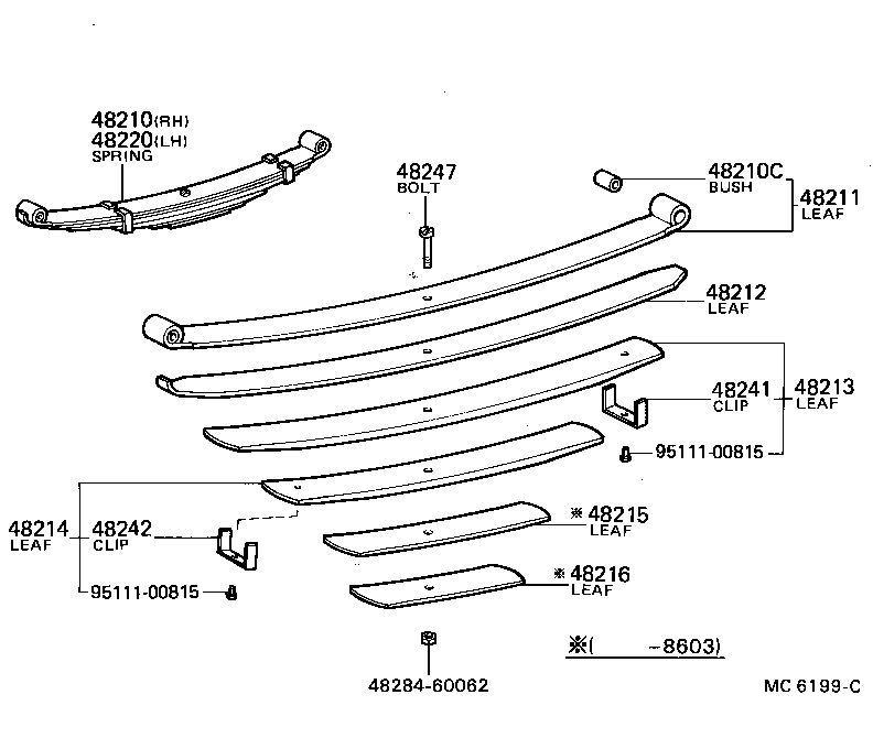 48405-35010 BRACKET SUB-ASSY, REAR SPRING, REAR RH product image