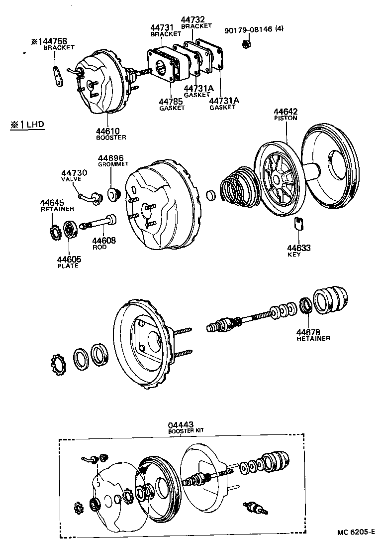 04443-35170 BOOSTER KIT, BRAKE product image