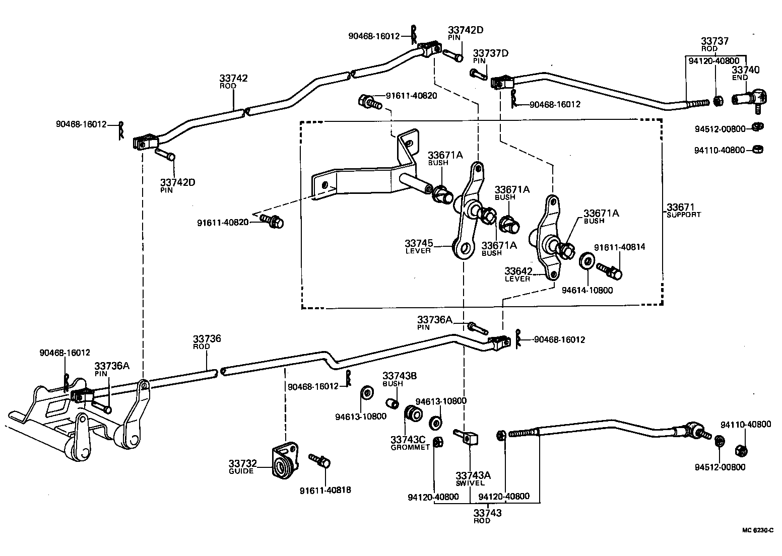 33503-26040 LEVER SUB-ASSY, SHIFT(FOR COLUMN SHIFT) product image
