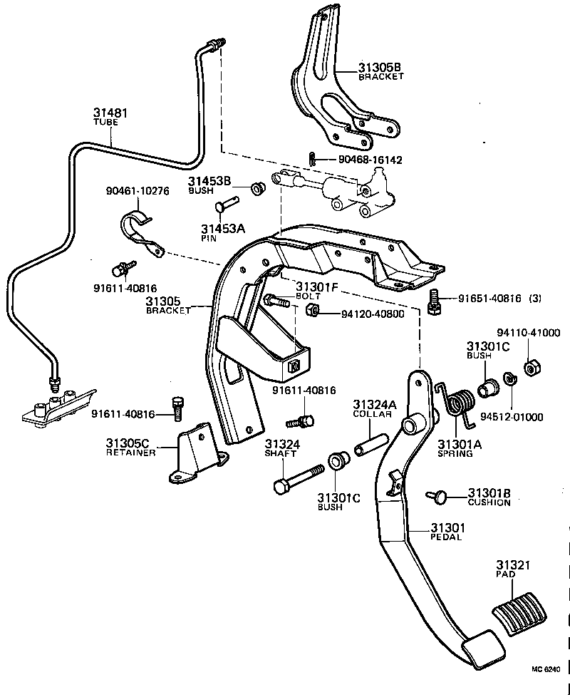 31481-36210 TUBE, CLUTCH MASTER CYLINDER TO FLEXIBLE HOSE product image