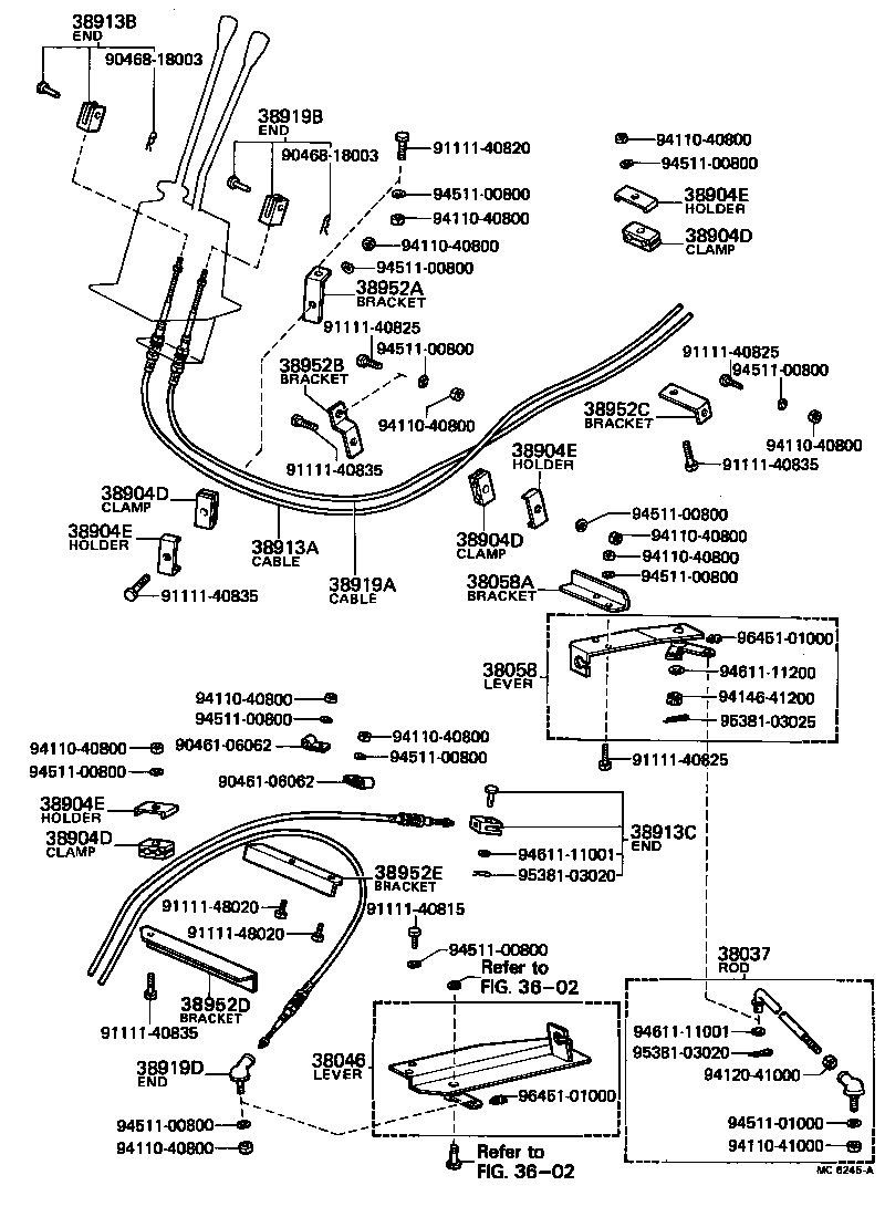 38901-93103 CABLE ASSY, PUSH PULL product image
