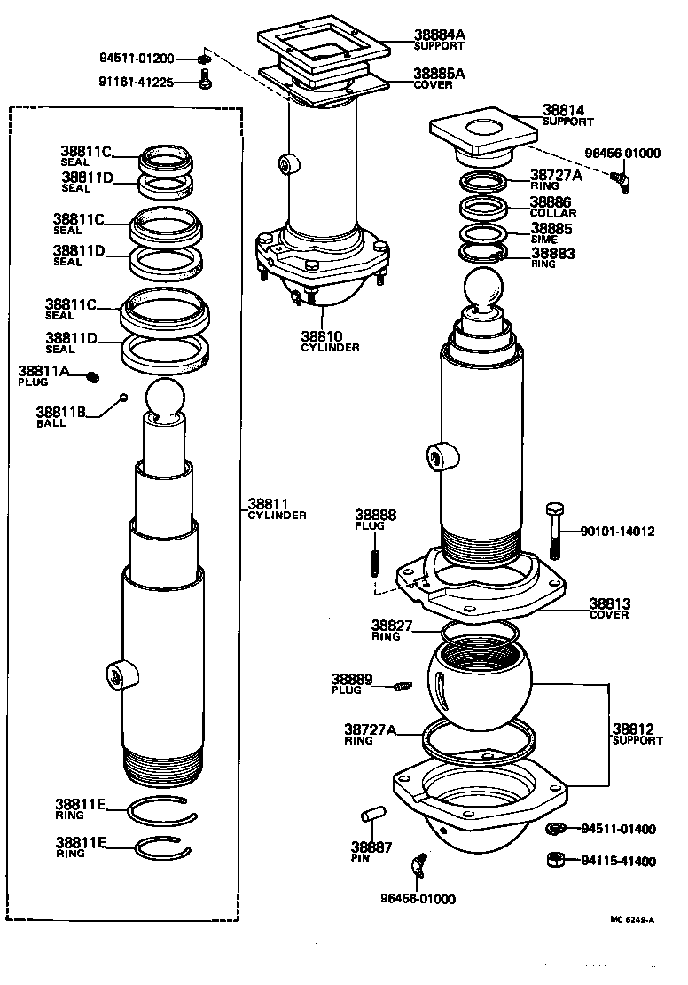 38810-93110 CYLINDER ASSY, HOIST product image