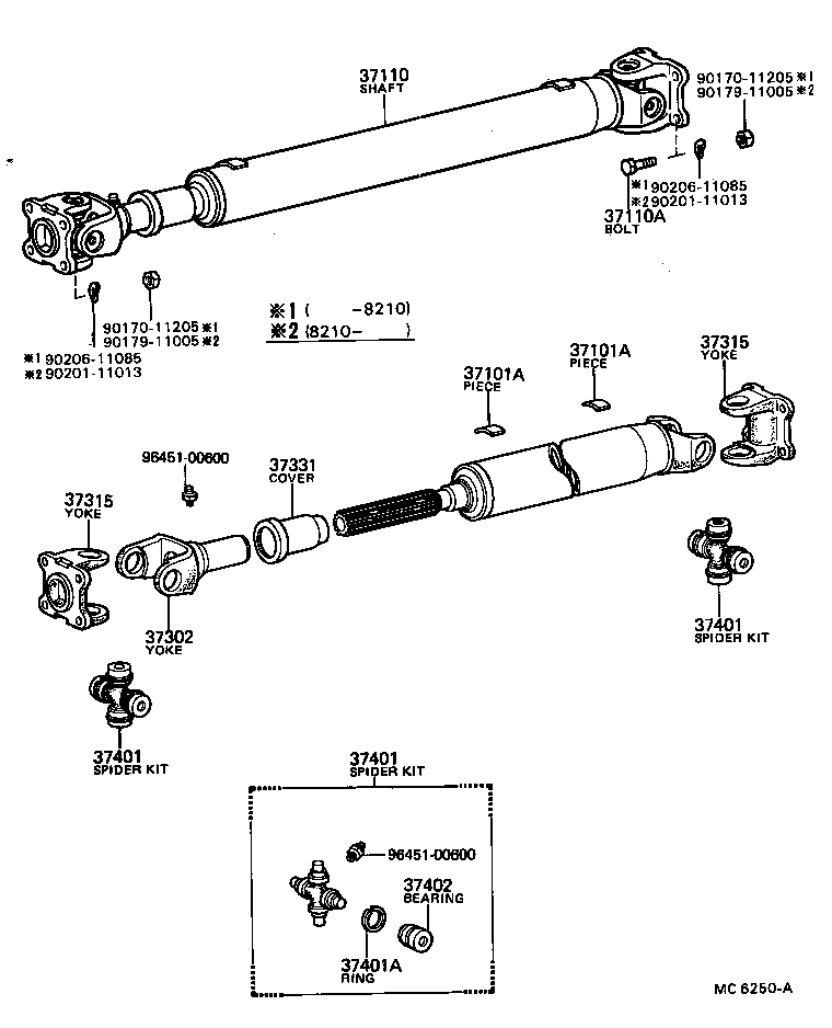 37100-36331 SHAFT ASSY, PROPELLER W/CENTER BEARING product image