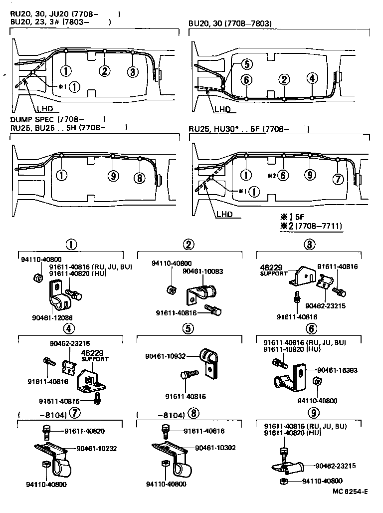 46420-36080 CABLE ASSY, PARKING BRAKE, NO.2 product image