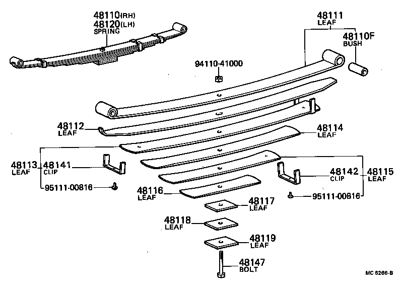 48102-36490 LEAF, FRONT SPRING, NO.4 product image