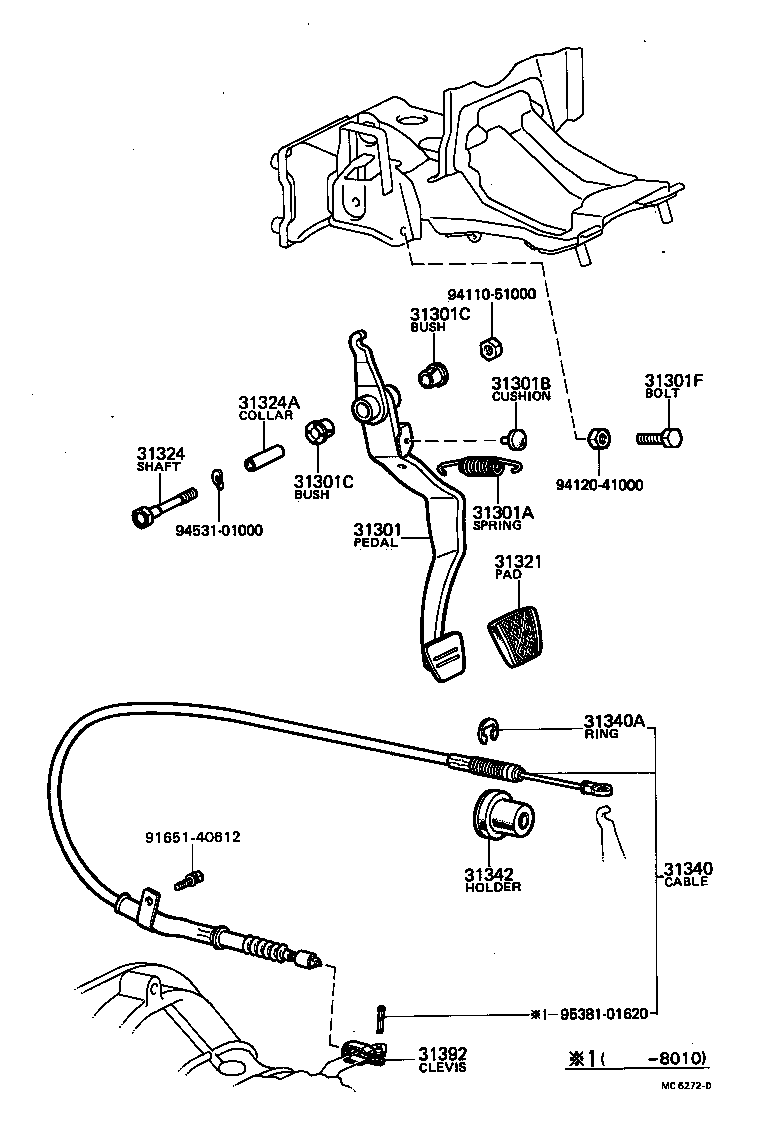 31392-12010 CLEVIS, CLUTCH CABLE product image