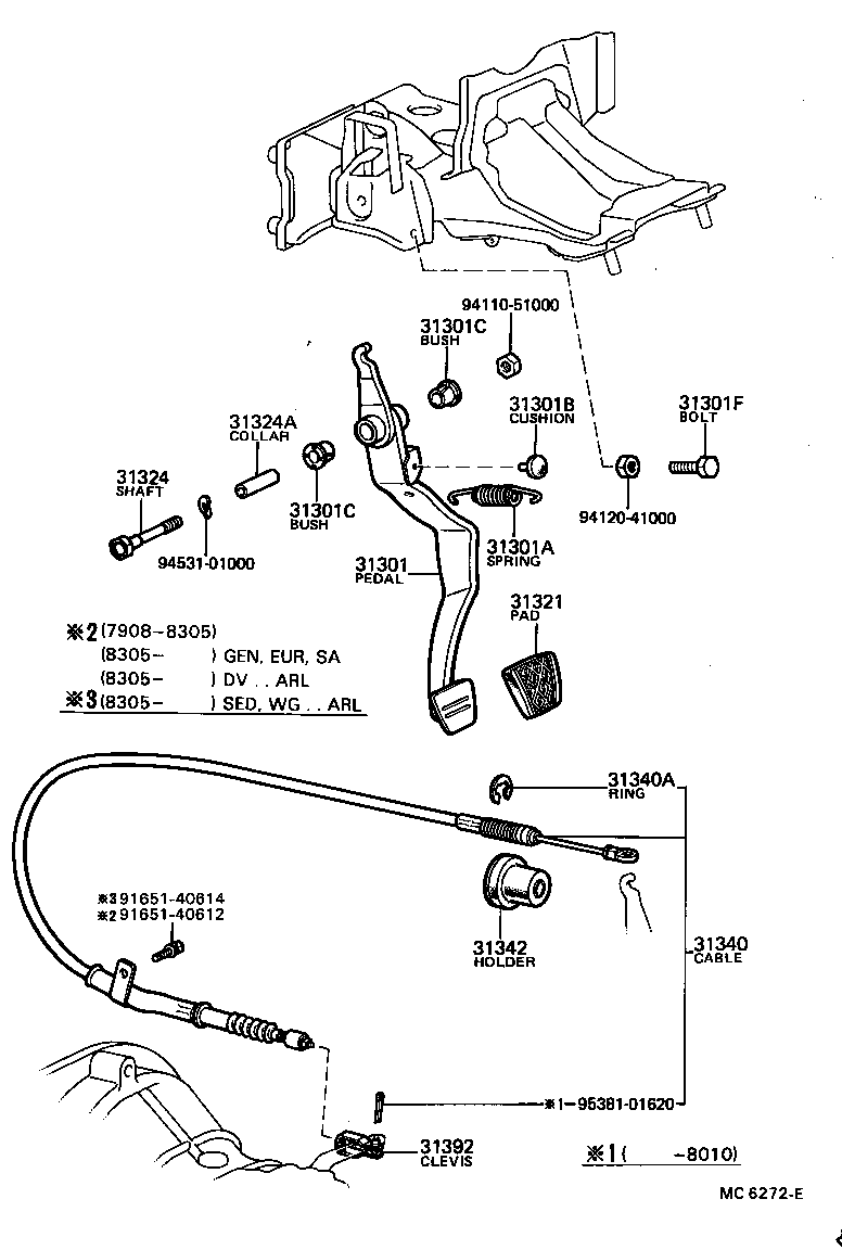 31301-12130 PEDAL SUB-ASSY, CLUTCH product image