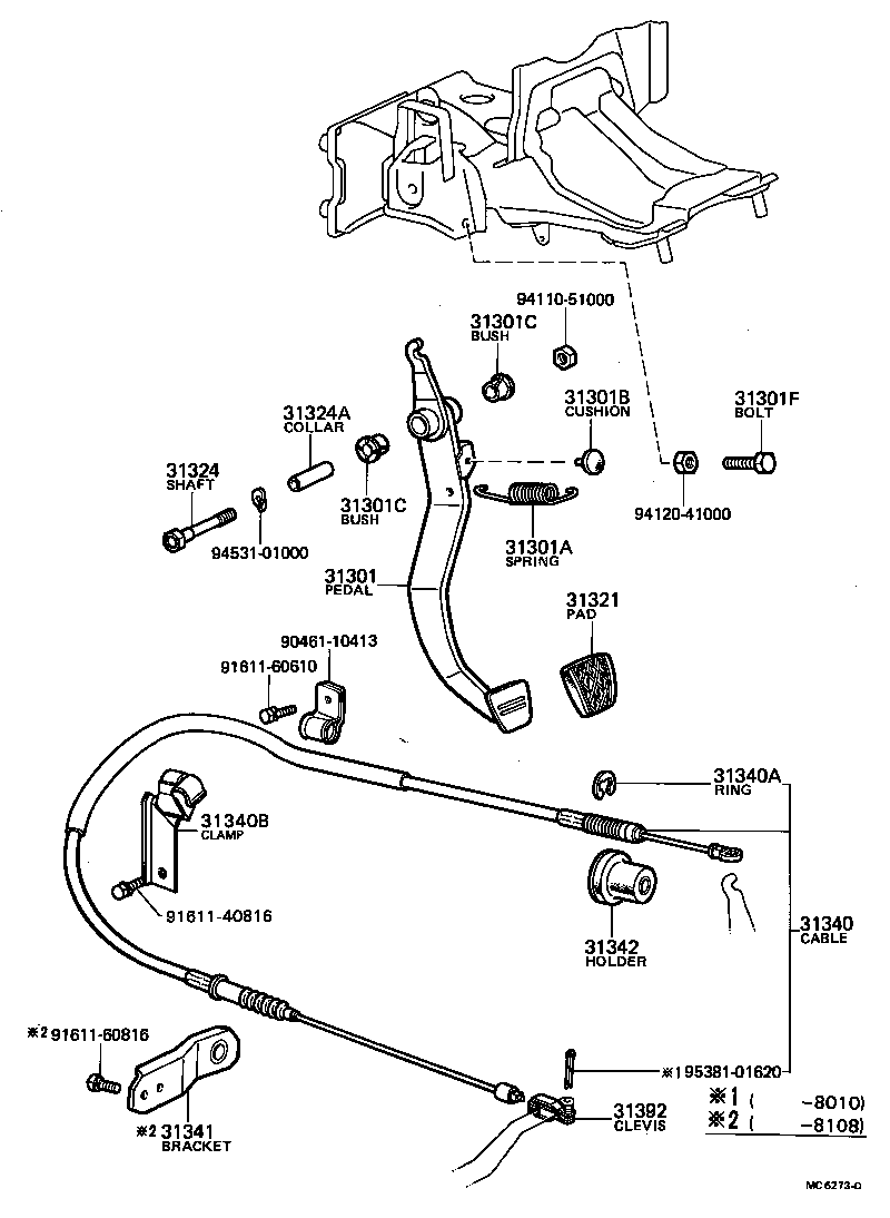 31392-12010 CLEVIS, CLUTCH CABLE product image