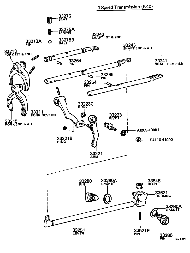 33244-12030 SHAFT, REVERSE SHIFT FORK product image