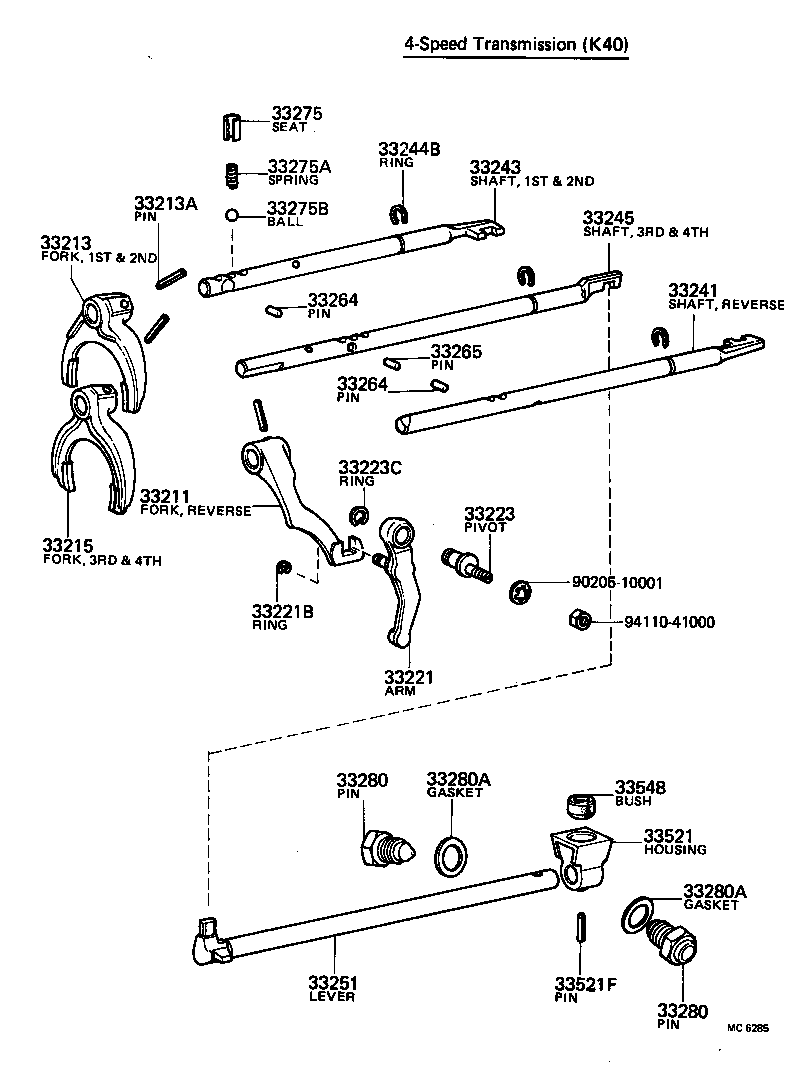 33244-12030 SHAFT, REVERSE SHIFT FORK product image