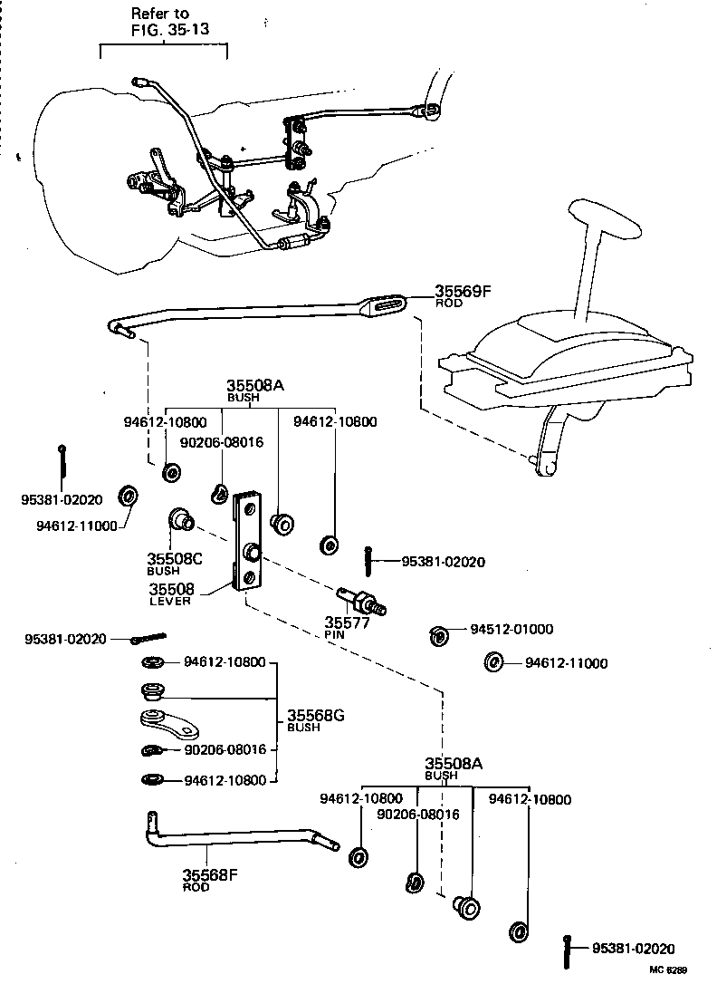 33503-12120 LEVER ASSY, SHIFT (FOR FLOOR SHIFT) product image