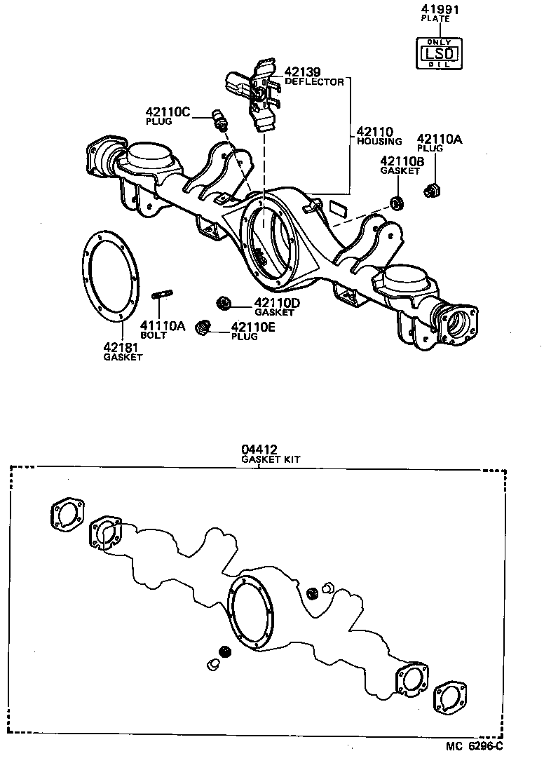 04412-12020 GASKET KIT, REAR DIFFERENTIAL CARRIER product image