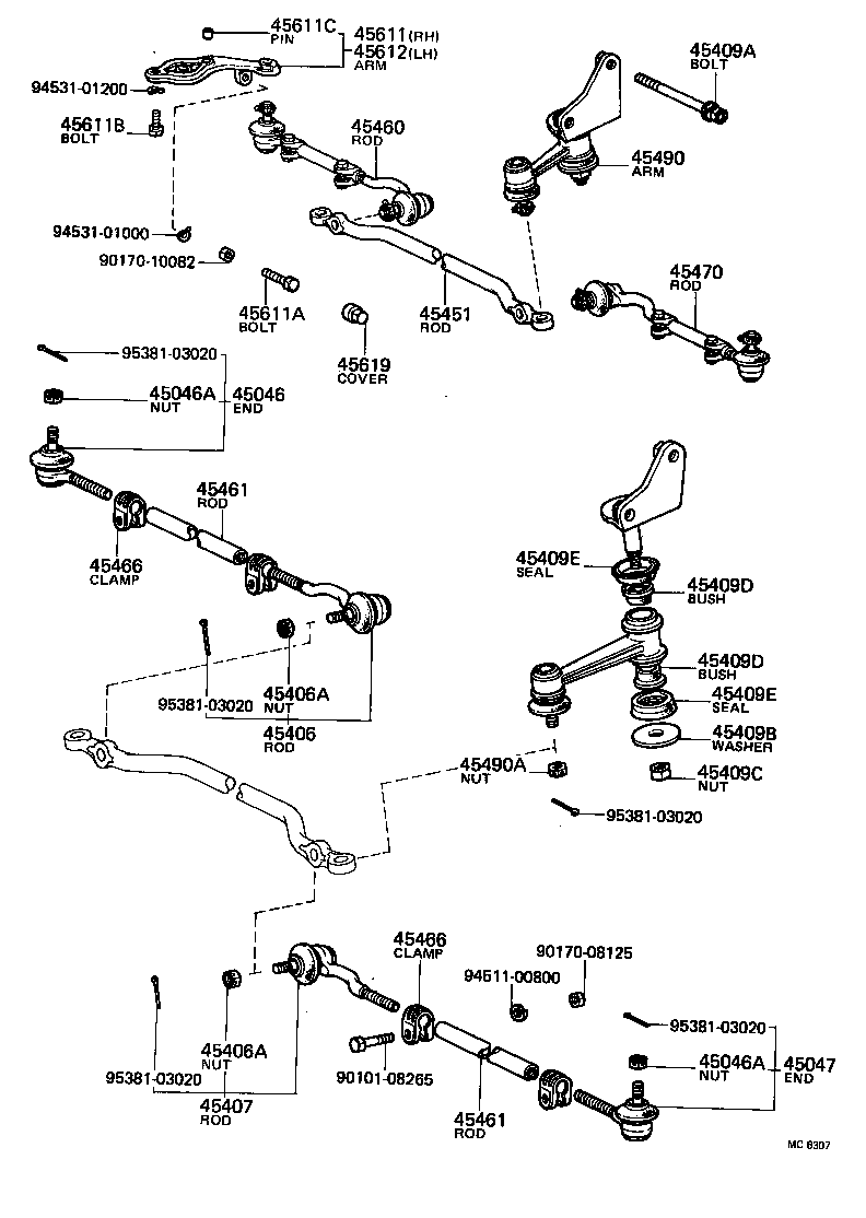 45451-13030 ROD, STEERING RELAY product image