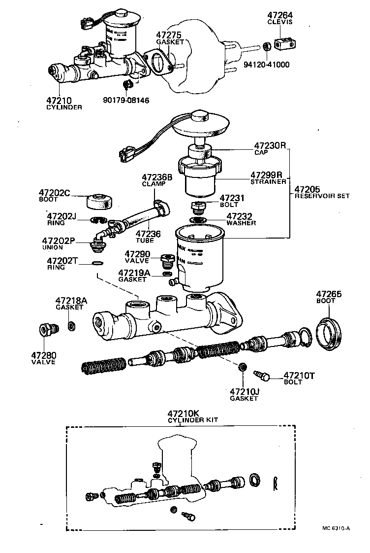 04493-12070 CYLINDER KIT, BRAKE MASTER product image