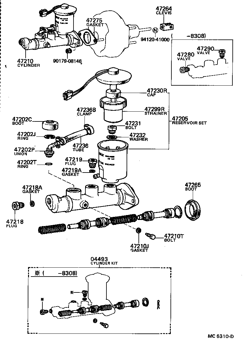 04493-12071 CYLINDER KIT, BRAKE MASTER product image
