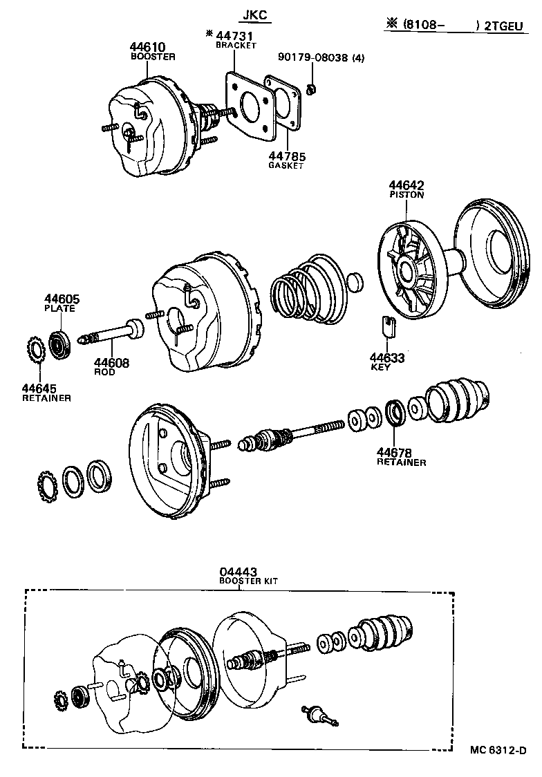 44610-12460 BOOSTER ASSY, BRAKE product image