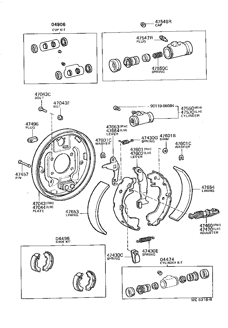 47044-12040 PLATE SUB-ASSY, BRAKE BACKING, REAR LH product image