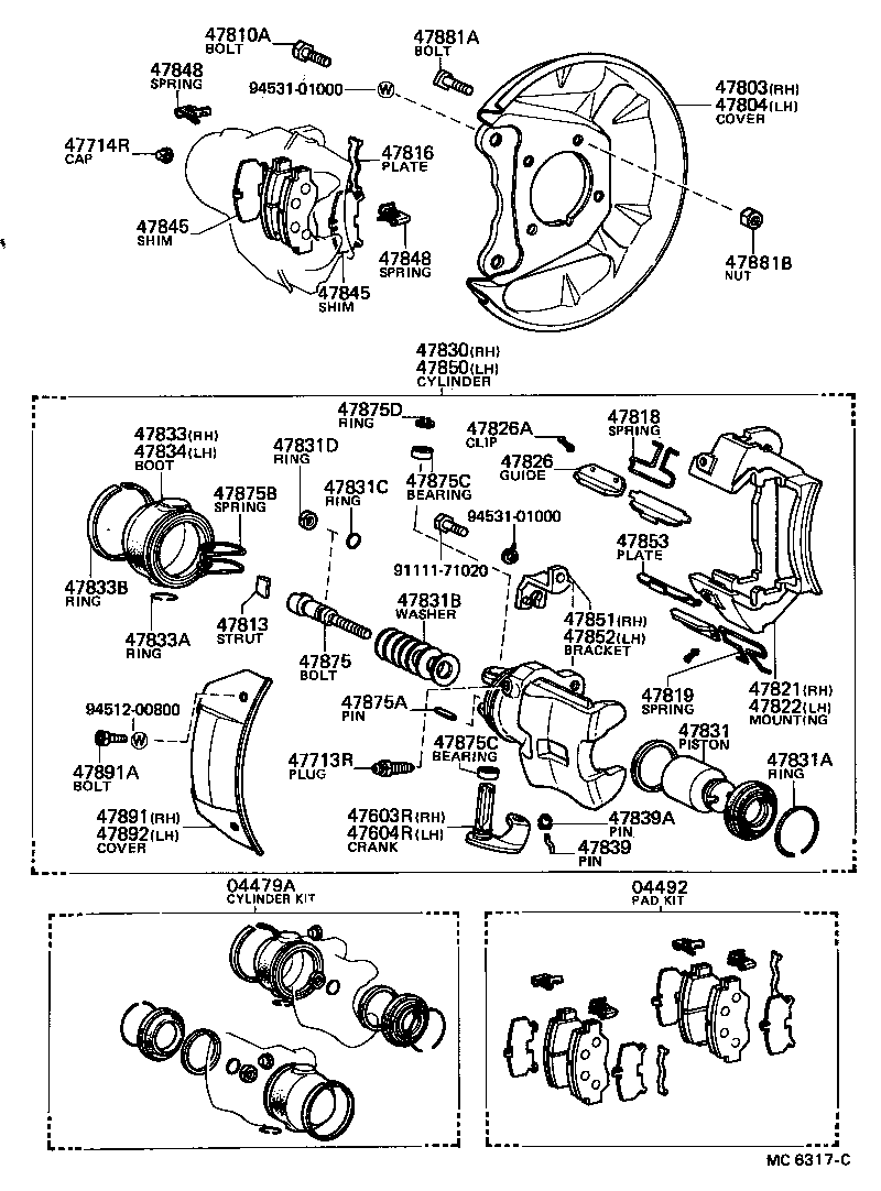 04948-12100 FITTING KIT, DISC BRAKE, REAR product image