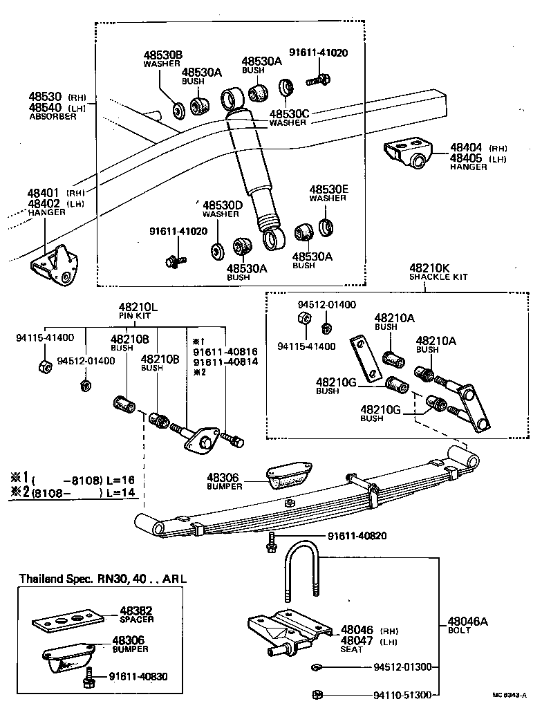 48416-35050 BRACKET SUB-ASSY, REAR SPRING, REAR RH product image