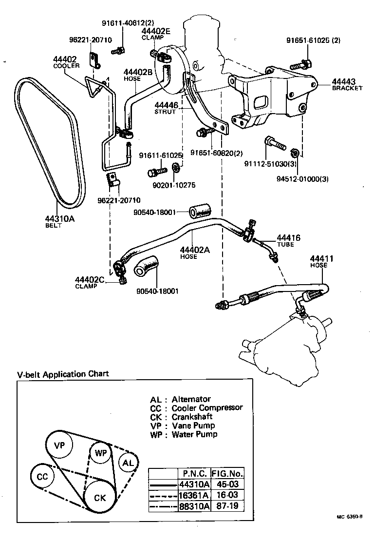 44381-60010 BRACKET, POWER STEERING IDLE PULLEY product image