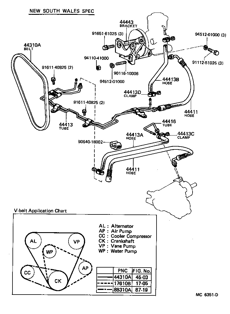 44381-60010 BRACKET, POWER STEERING IDLE PULLEY product image