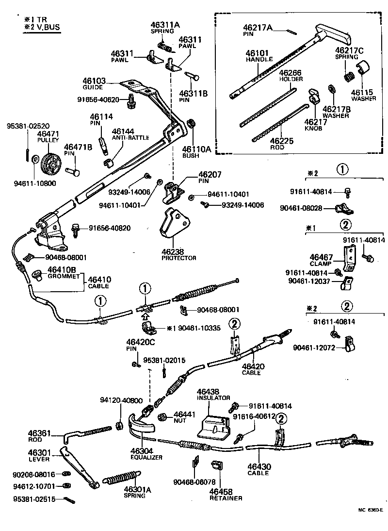 46321-26020 LEVER SUB-ASSY, PARKING BRAKE INTERMEDIATE product image