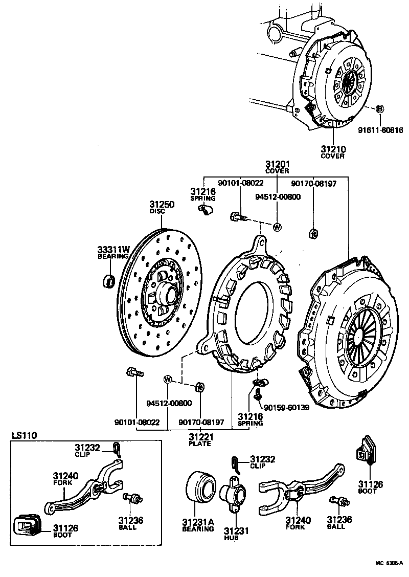 31210-30104 COVER ASSY, CLUTCH product image