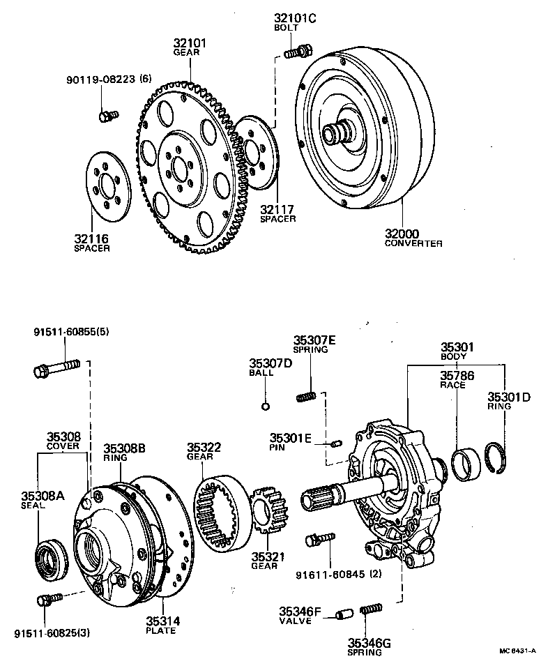 Toyota 90105-10016 BOLT, HEXAGON(FOR DRIVE PLATE SETTING)