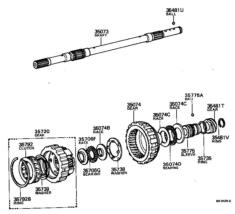 Toyota 35789-22050 RACE, THRUST BEARING (FOR REAR PLANETARY RING GEAR FRONT)
