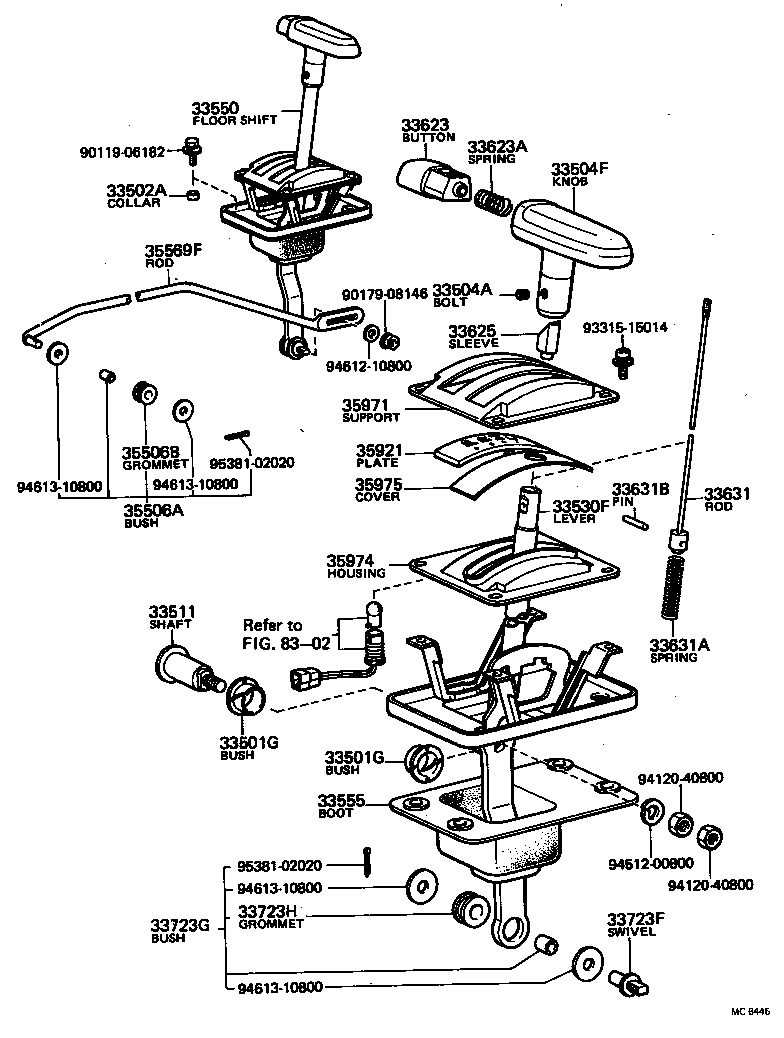 33503-16030 LEVER ASSY, SHIFT (FOR FLOOR SHIFT) product image