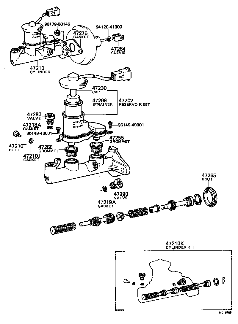 47201-16050 CYLINDER ASSY, MASTER, W/O BOOSTER product image