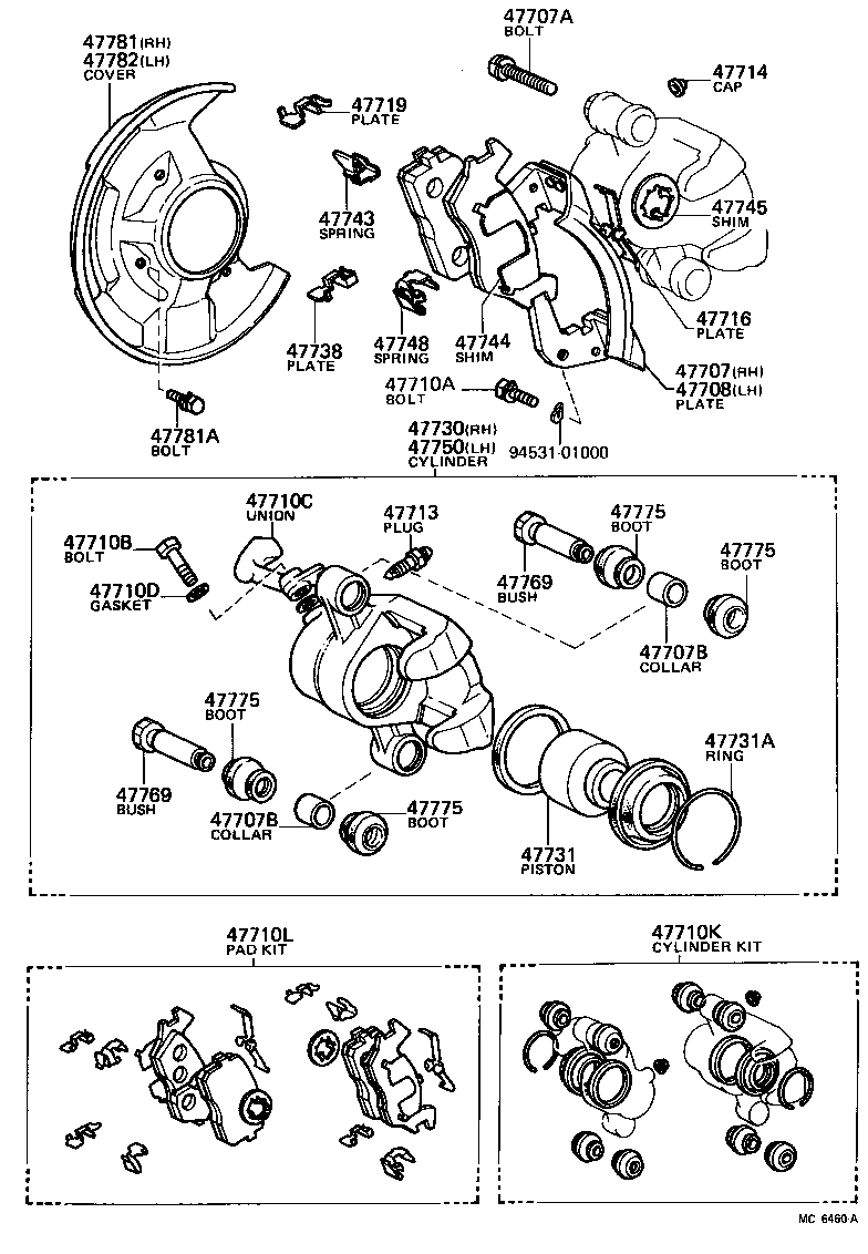 Toyota 04947-32060 FITTING KIT, DISC BRAKE, FRONT