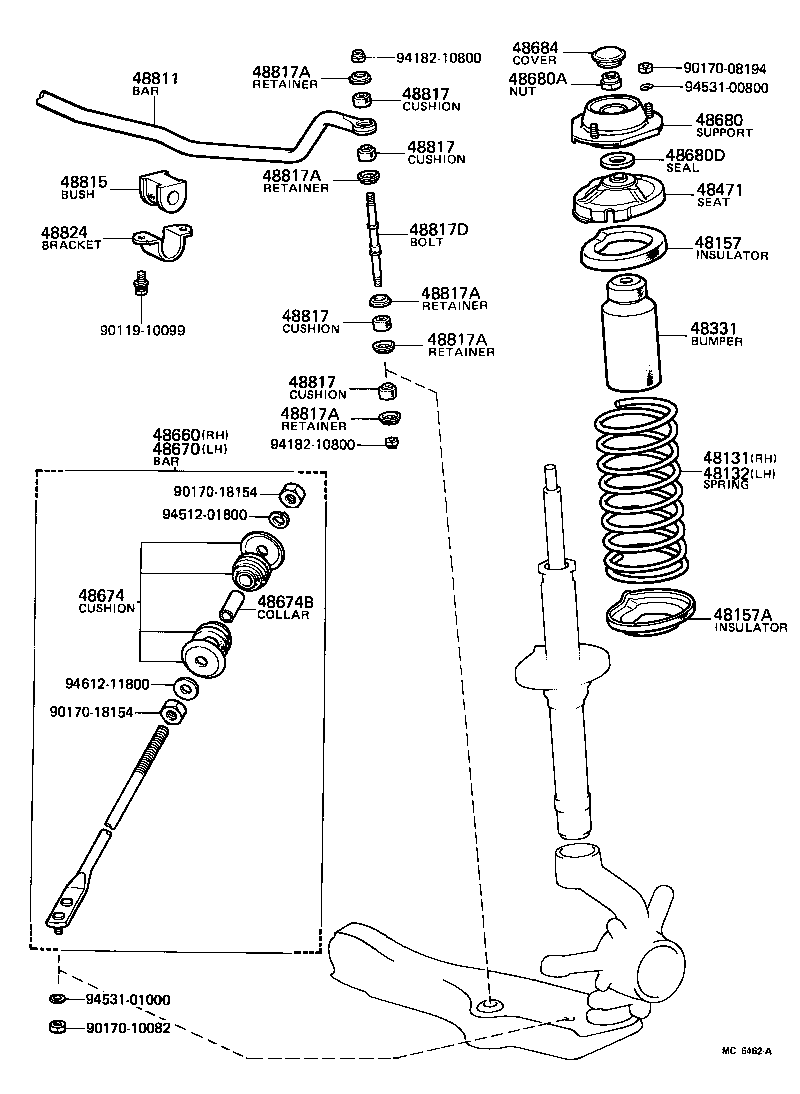 Toyota 48131-16100 SPRING, FRONT COIL, RH