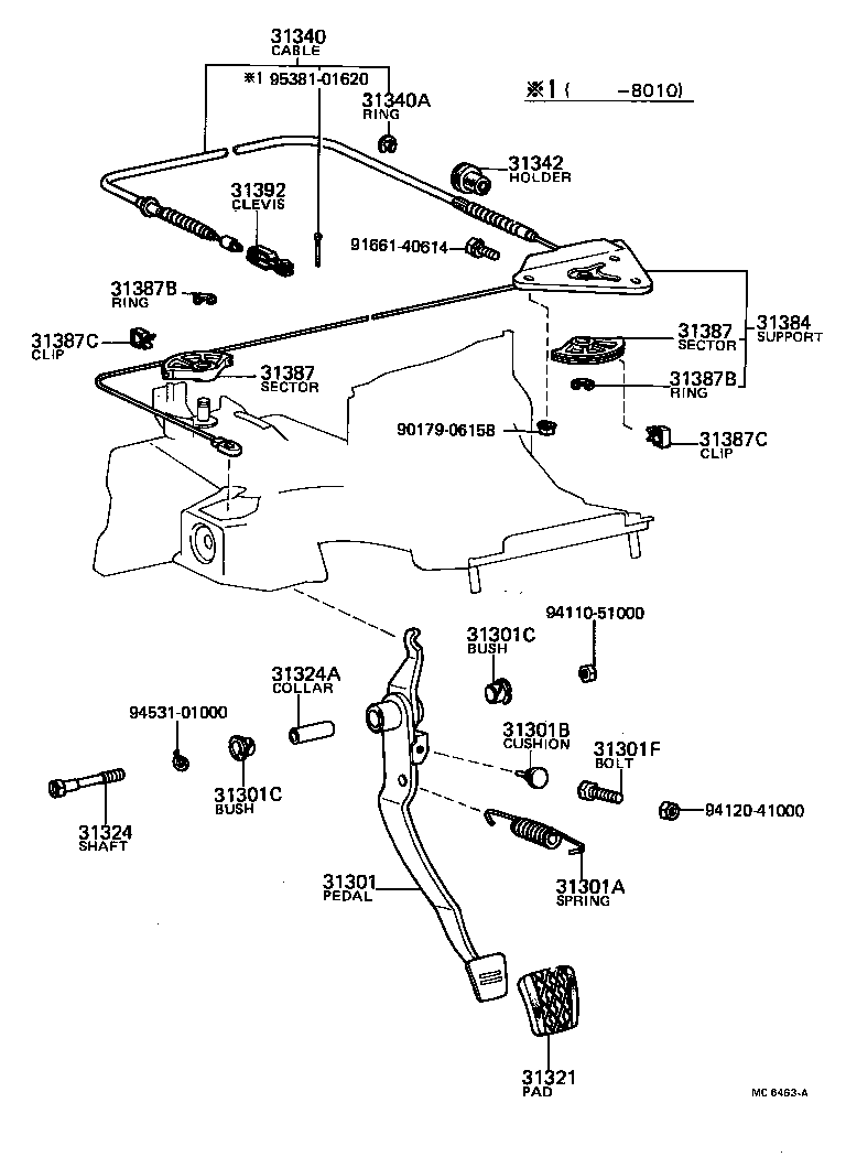 31301-12130 PEDAL SUB-ASSY, CLUTCH product image