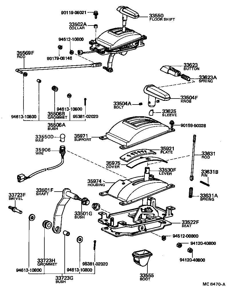 33503-12120 LEVER ASSY, SHIFT (FOR FLOOR SHIFT) product image
