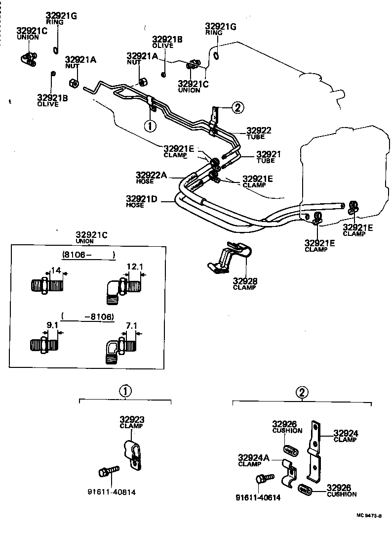 Toyota 90949-01048 CLAMP, FLEXIBLE HOSE, NO.1