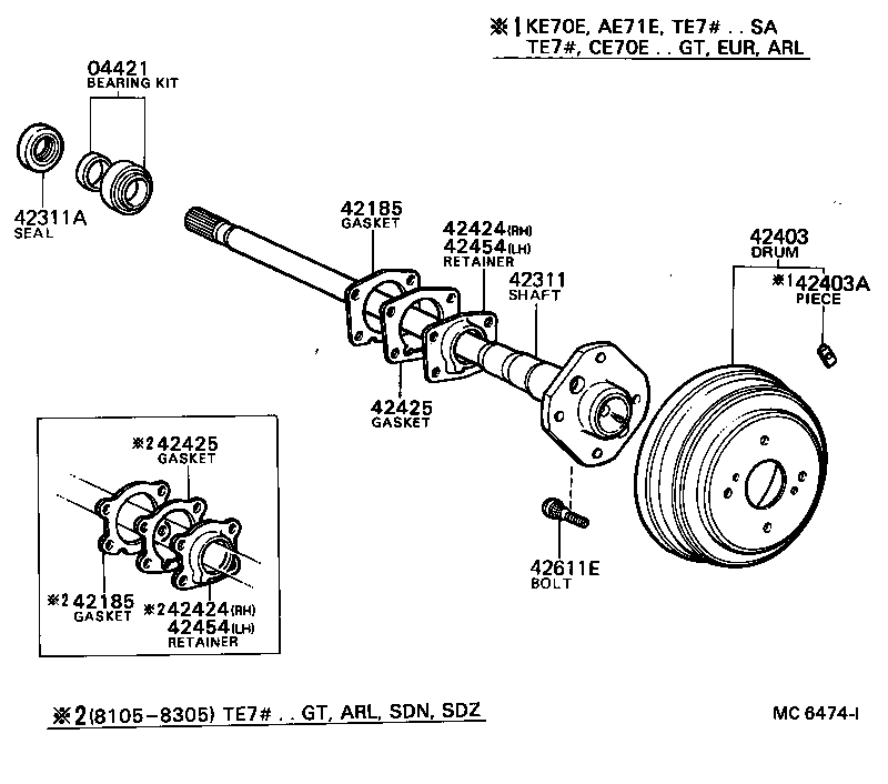 42431-12110 DRUM SUB-ASSY, REAR BRAKE product image